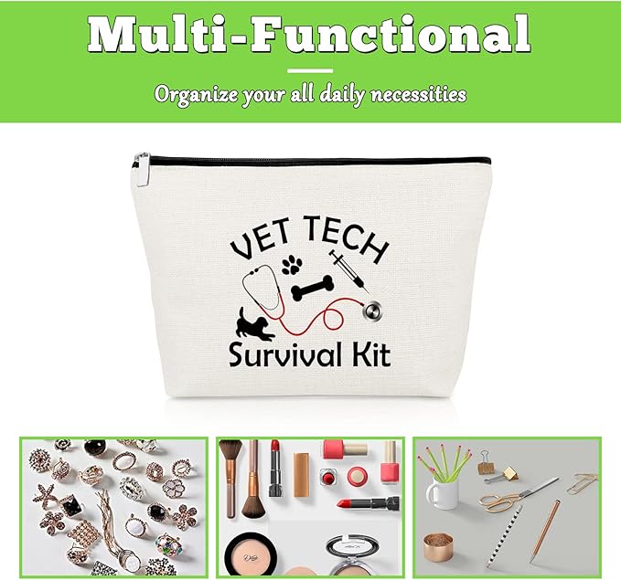 Veterinarian Appreciation Gifts Inspirational Makeup Bag Vet Tech Thank You Presents for Medical Veterinary Practitioner Animal Lovers Doctor Cosmetic Bag Rescuing Animal Gift Vet Cosmetic Pouch