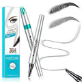 Microblading Eyebrow Pencil, Eyebrow Pen with an Upgrade Micro-Fork Tip Applicator, Waterproof Microblading Brow Pen,Last All Day, Brow Pencil for Natural Looking Brows Makeup (Gray)