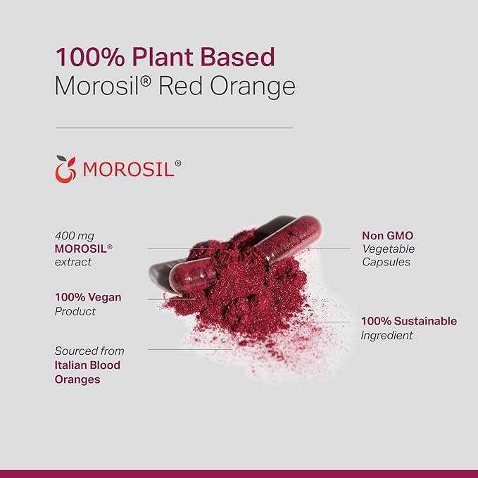 Anew VitaㅤMorosil: Antioxidant & Nutrition Supplement for Men & Women | Wellness & Vitality | Moro Red Orange | Non-GMO, Gluten Free, 60 Vegetable Capsules | Made in USA