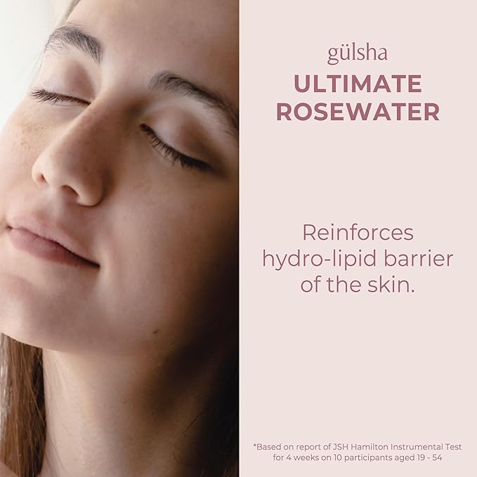 GULSHA ULTIMATE ROSEWATER, Natural Rosa Damascena Flower Water, Cleanses, Nourishes and Tones Skin, Restores Radiance to Your Skin, Free from Chemicals, 100% Natural Glow Rose Essence, 250ml/8.45fl oz