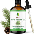 SVA Pine Needle Essential Oil – 4 Fl Oz – 100% Natural Pine Needle Oil - for Diffuser, Hair Care, Face, Skin Care, Aromatherapy, Scalp and Body Massage, Soap and Candle Making – with Dropper