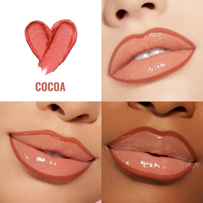 Vevivia Lip Stain - Lip Liner Stain, Long Lasting Peel Off Lip Stain, Natural Peel Off Lip Liner Stain with Tweezer, Easy to Use, Waterproof, Smudge-proof, Transfer-proof, Cocoa