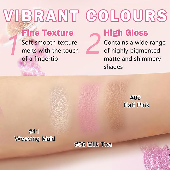 Glitter Eyeshadow Champagne Single, Ultra Fine Shimmer, Lightweight Sparkling Blendable Formula, Daily Multiuse Glossy Eyes Makeup (Weaving Maid)