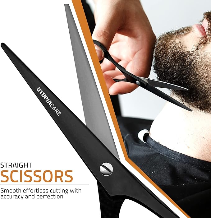 Utopia Care Hair Cutting and Hairdressing Scissors 6.5 Inch, Premium Stainless Steel shears with smooth Razor & Sharp Edge Blades, for Salons, Professional Barbers, Black