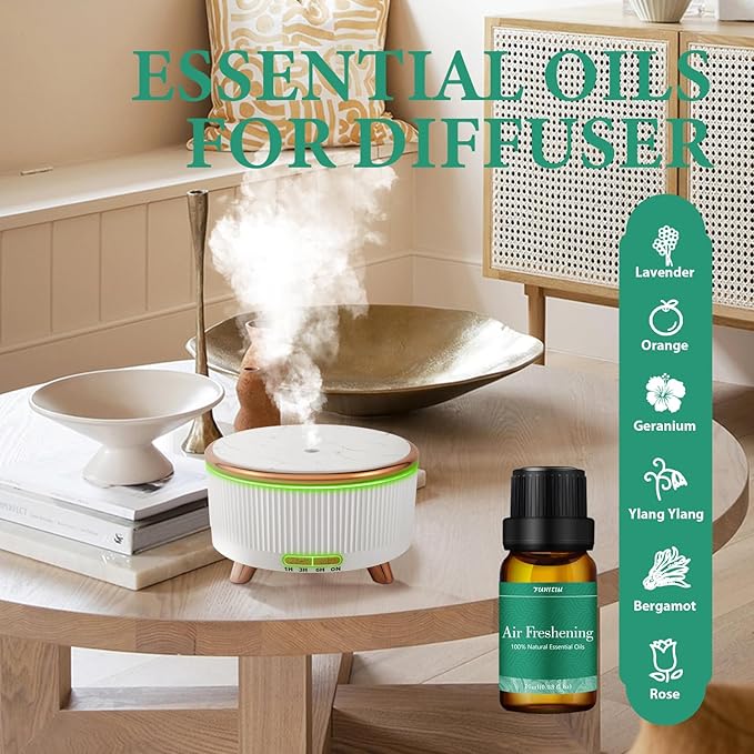 Essential Oils Blends Set for Diffusers for Home, Aromatherapy Diffuser Oil Scents - Calming, Sweet Dreams, Immunity, Relax, Mood, Fresh Air, Fragrance Oils for Diffusers, Massage, for Halloween6*10ML