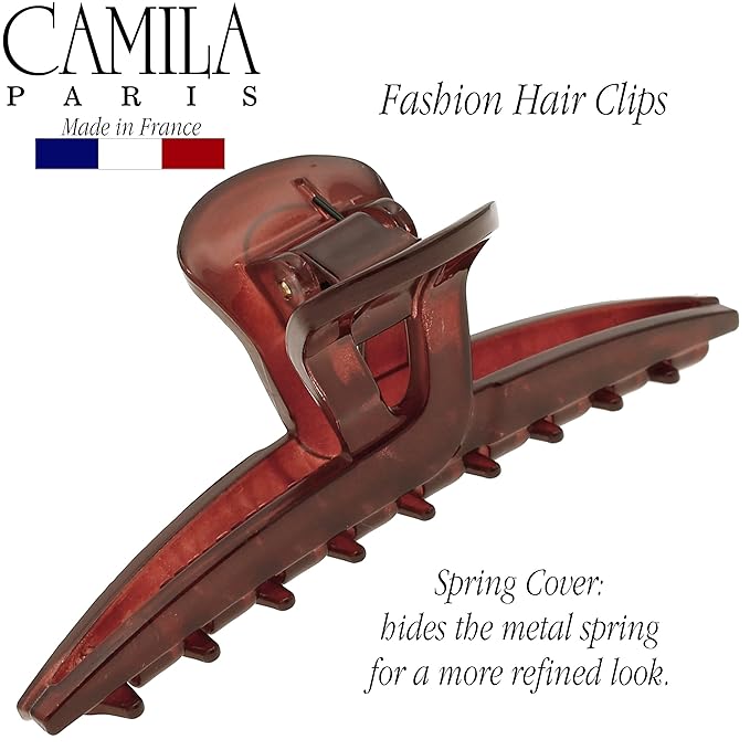 Camila Paris CP3225 French Hair Clip for Women, Narrow, Strong Hold Grip Double Teeth Girls Hair Claw Clips Jaw, Fashion Durable Styling Hair Accessories for Women, Made in France