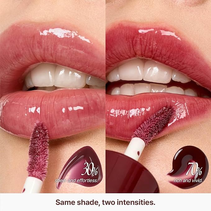 fwee 3D Voluming Gloss 70% (Rich) | Lychee 70% | High Shine, Non-Sticky Lip Gloss for Makeup | Long-Lasting, Moisturizing Gel Formula | 30%, 70% Pigment Options | 5.3g