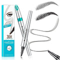 Microblading Eyebrow Pencil, Eyebrow Pen with an Upgrade Micro-Fork Tip Applicator, Waterproof Microblading Brow Pen,Last All Day, Brow Pencil for Natural Looking Brows Makeup (Black)