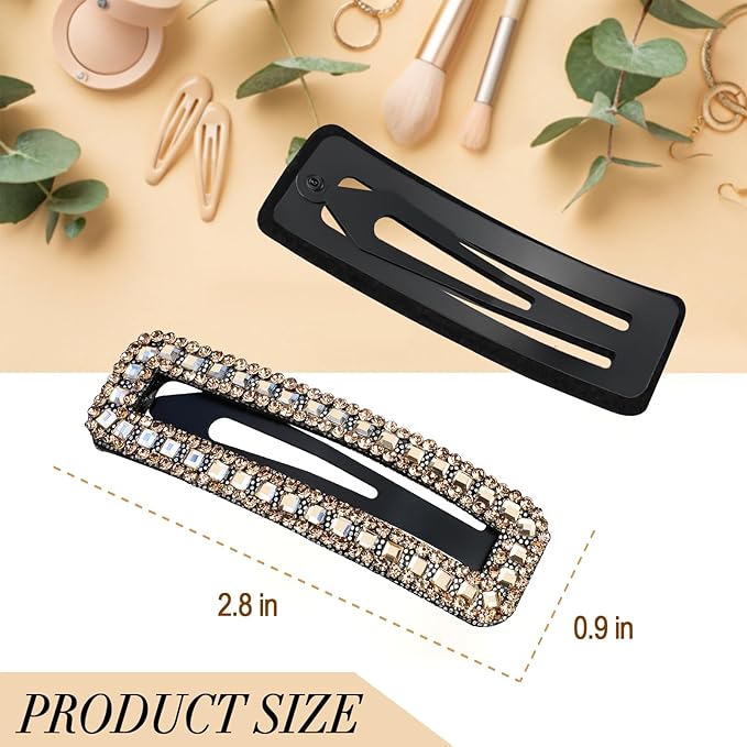 Rhinestone and Crystal Hair Clips 2-Pack, Sparkly Barrettes & Elegant Bling Accessories for Women & Girls(Set6)