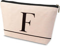 Letter A-Z Initial Personalized Makeup Bags, Birthday Gifts for Women, Monogrammed Gifts for Women Mom Sister Best Friend Bride Bridesmaid, Mothers Day, Christmas, Small Travel Cosmetic Bag (F)