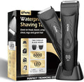 Body Hair Trimmer for Men: 2-in-1 Manscape Trimmer & Shaver with LED Light for Ball/Pubic/Groin,Waterproof Trimmer for Men,No-Nick Shaving,Smooth Grooming