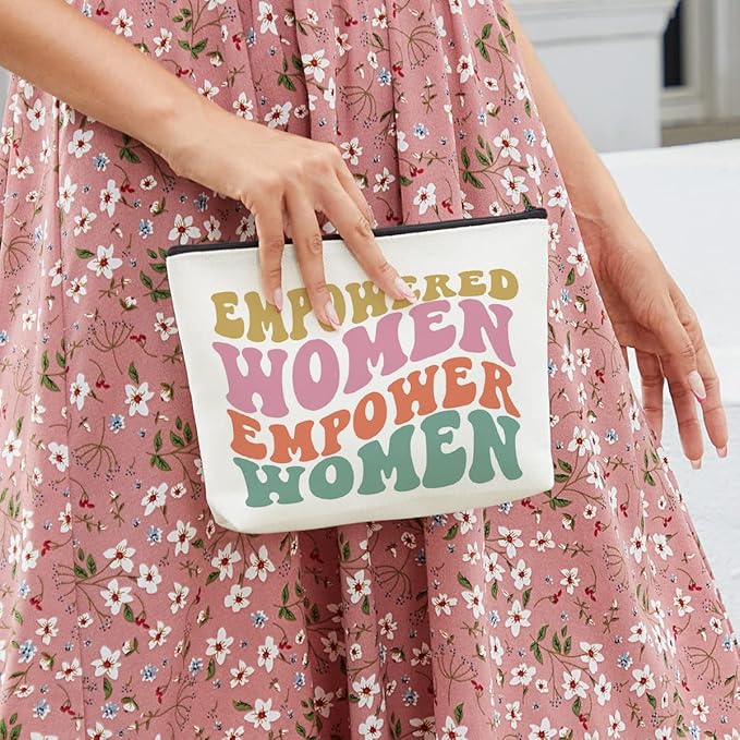 Feminist Decor Feminist Gifts Makeup Bag Inspirational Feminism Gifts for Feminist Symbol Protester Support Demonstrators Feminist Rights Empowered Strong Woman Gifts Empowered Women Empower Women
