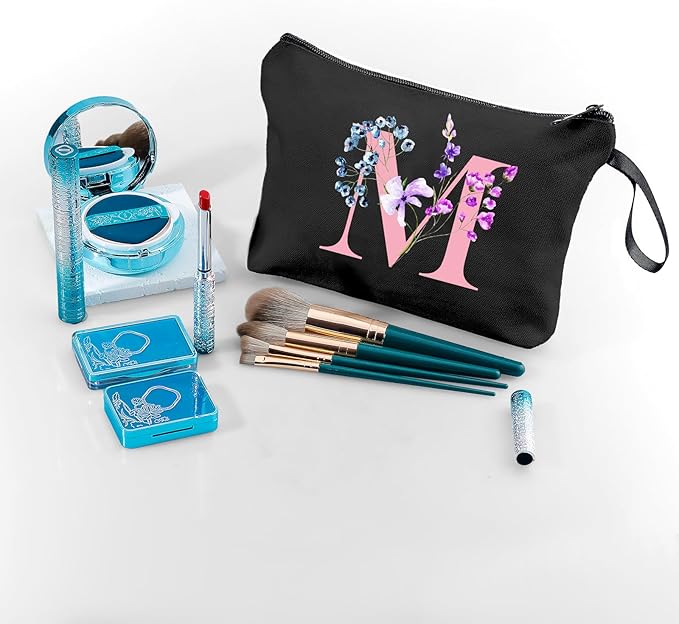 Birthday Maid of Honor Gifts for Women Her Mom Team Teacher Friend Bridesmaid Bride Personalized Makeup Cosmetic Bag with Mirror Valentines Mothers Day Christmas Graduation M
