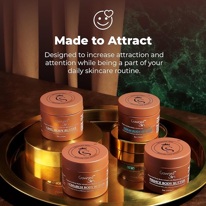 Crowned Skin Reign Cologned Body Butter | Fresh & Nautical Scent | Blended with Pink Pepper & Bergamot | Infused with Organic Shea & Mango Butters | Moisturizing Formula with All-Day Fragrance | 5oz