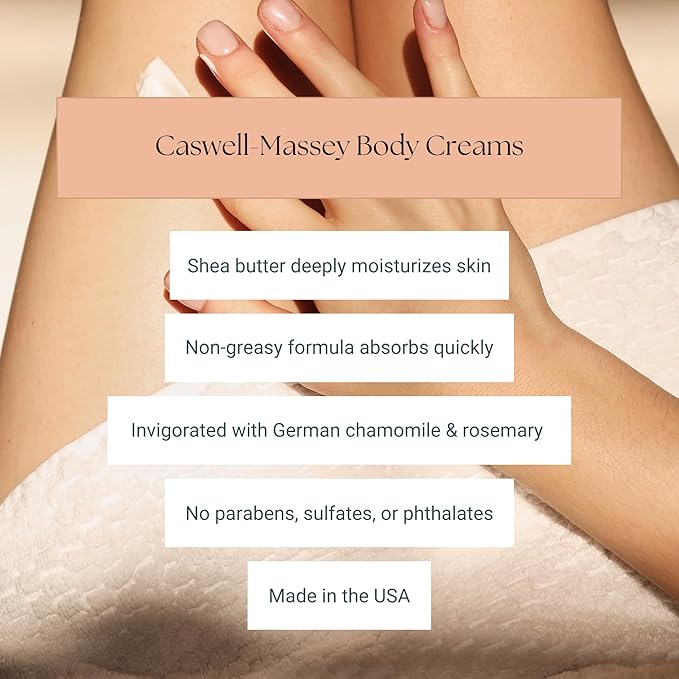 Caswell-Massey Elixir of Love Body Cream, Scented Body Lotion for Women, Natural Scented Moisturizer, Soothing, Velvety-Smooth Formula, 8 Fl Oz Jar