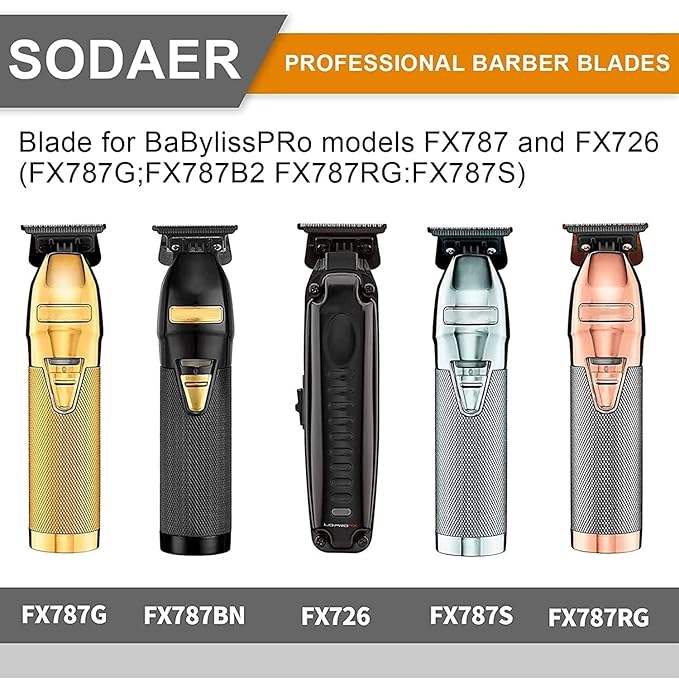 BLACKFX 2.0 Replacement Blades Compatible with BaBylissPRO FX787 & FX726 Trimmers, for Outlining Hair Trimmers (FX787) and Trimmers (FX726) -black