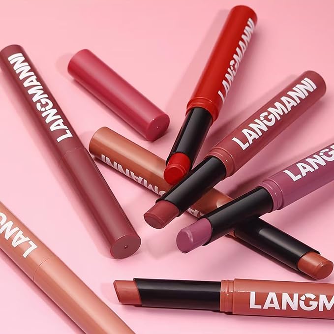 Matte Lipstick for Women Girls teen Lip Makeup Lipsticks Lip Liner Pencil Waterproof Long Lasting Hypoallergenic Highly Pigmented Quick Makeup Lightweight Portable Lip stick 11#