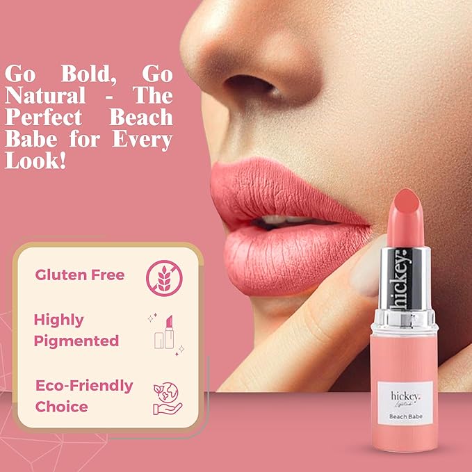Hickey Lipstick,White limited edition: Moisturising, Long-Lasting Lip color