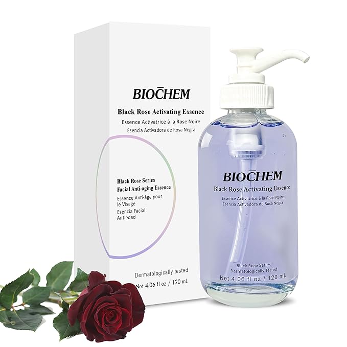 BIOCHEM Black Rose Activating Essence - 4.06 fl. oz / 120 ml, Hydrating & Anti-Aging Facial Essence with Luxurious Formula for Skin Radiance, Serum-Like Tesxture, Firm & Resilient Skin