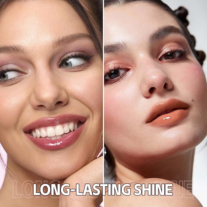 3D Voluming Lip Gloss Long Lasting Moisturizing Lip Gloss for Women Shine and Glowy Finish Lip Makeup 2Pcs