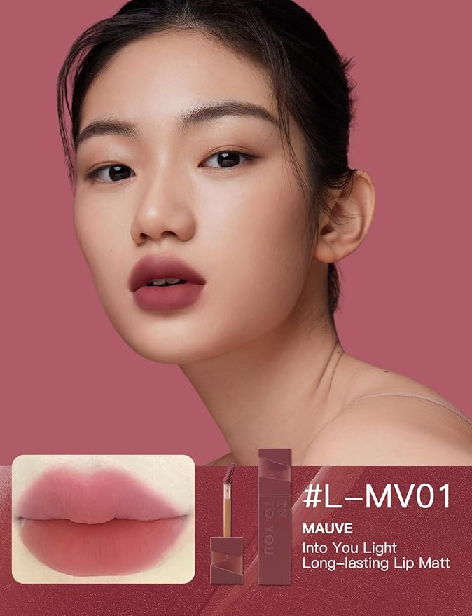 INTO YOU Matte Velvet Lip Stain Lip Mud Long Lasting Waterproof Lip Gloss Makeup Moisturizing Lipstick for Women(L-Mv01)