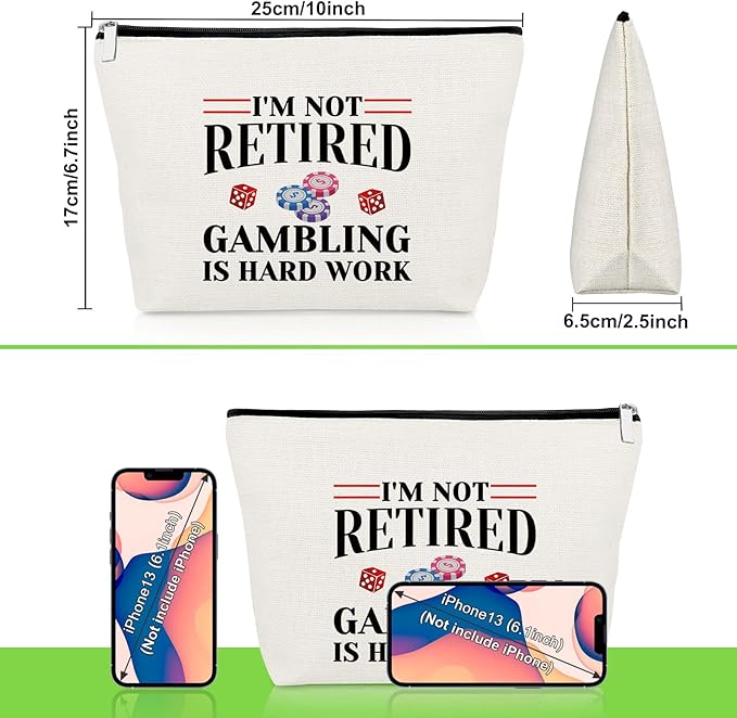 Gambler Gifts for Women Casino Makeup Bag Lover Retirement Gambling Cosmetic Bag Slots Slot Machine Lucky Dice Birthday Christmas