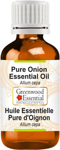 Greenwood Essential Onion Essential Oil (Allium cepa) Pure | Non-Sticky | Non-Greasy | Lightweight | Men & Women | All Skin Types | Steam Distilled 5ml (0.16 oz)