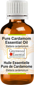 Greenwood Essential Pure Cardamom Essential Oil (Elettaria cardamomum Steam Distilled 100ml (3.38 oz)