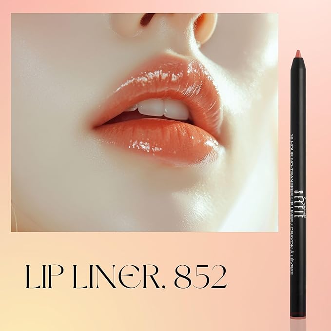 GA-DE Selfie 16 Hours Lip Liner, 852 - Long-Lasting, Transfer-Resistant Lip Liner Pencil - Lightweight, Creamy Soft Texture, High-Pigmented - 0.02 oz