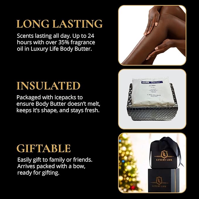 LUXURY LIFE Bed Butter - Irresistibly Fragranced Mood-Enticing Butter Infused with Hyaluronic Acid. Extra Rich Calming Nighttime Moisturizer for Sensual Stimulating Experience (Island Passion, 8 oz)