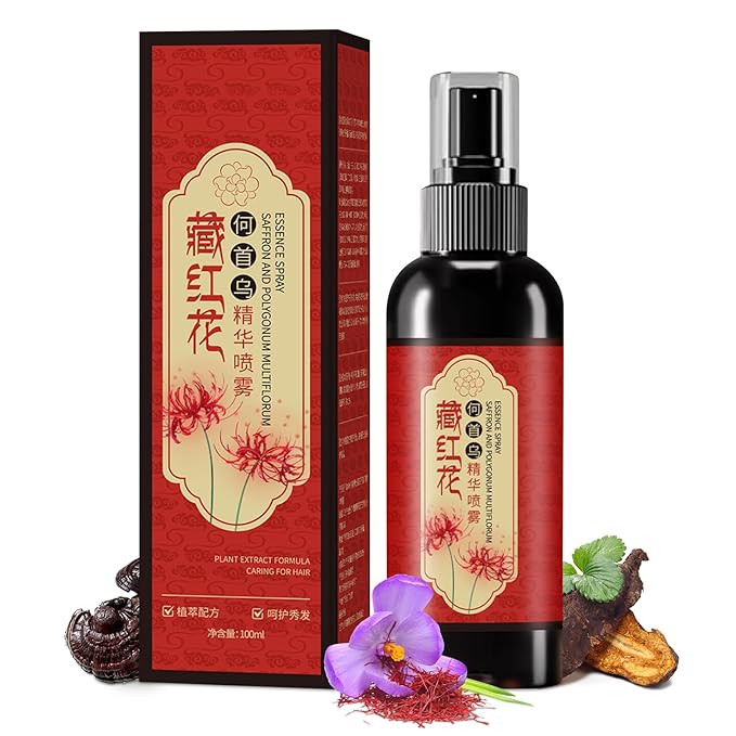 Saffron Hair Spray, Saffron Essence Spray for Hair Care, Nourishing Hair Care, Anti-Loss Root Strengthening, Improve Dryness and Frizz, Leaving Hairs Shiny Non-Frizzy (1 PC)