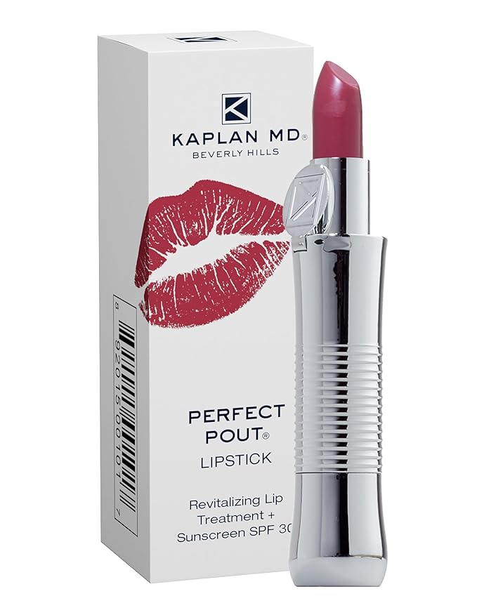 KAPLANMD Perfect Pout SPF Lipstick – Anti-Aging Lipstick with SPF 30, Hyaluronic Acid & Maxi-Lip Peptide – Moisturizing Color for Dry Lips – Non-Sticky Cruelty-Free Formula – MELROSE
