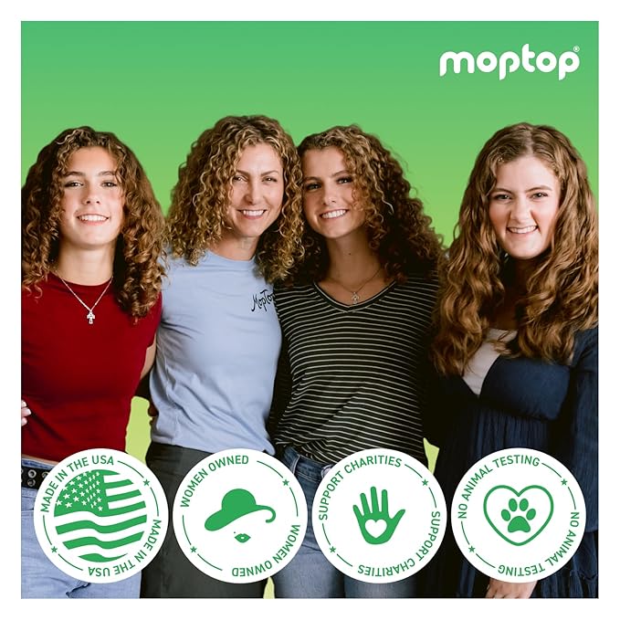 MopTop Gentle Shampoo – Every Day Curly Hair Sulfate Free Shampoo, Improves Moisture & Reduces Frizz, Paraben Free Natural Hair Products for Straight, Wavy, Curly, Coily Texture (Bamboo, 2pk)