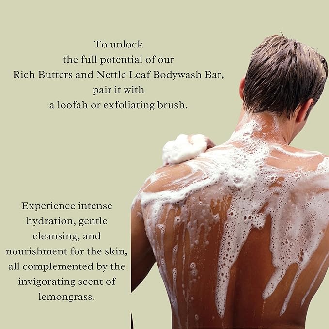 Earth is…Body Wash Bars - Natural Moisturizing Formula - Vegan, Plastic Free, Eco-Friendly - Choose Your Scent & Ingredient Delight! - 5oz Each (Rich Butters and Nettle Leaf)