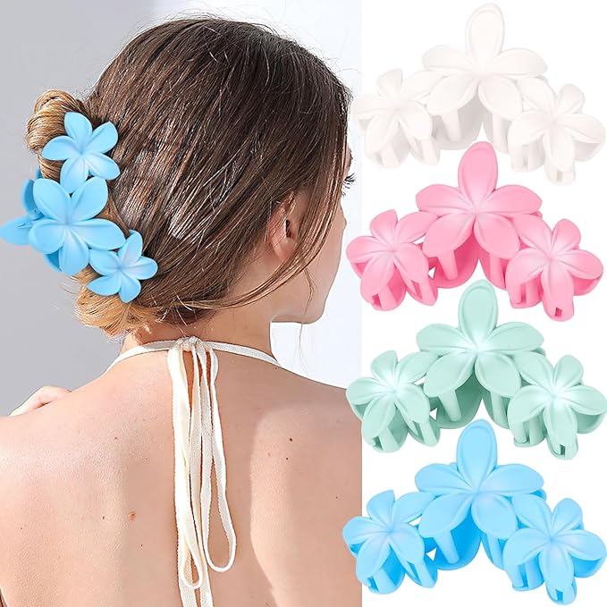 Ondder Large Matte Non-Slip Hair Clips for Thick Hair - 4 Pcs 4.5 Inch Claw Clips with Strong Hold for Women and Girls