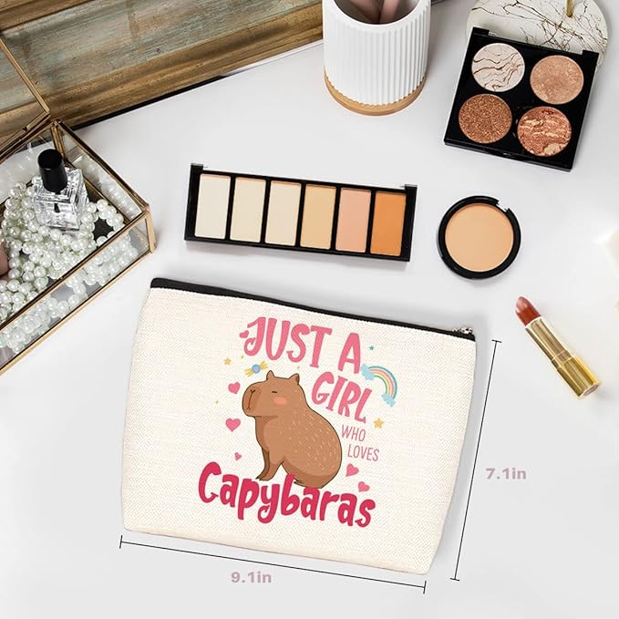 Capybara Gifts Makeup Bag, Inspirational Birthday Christmas Gifts for Women Best Friend Daughter Animal Lover Bestie Gift Cosmetic Bag Capybara Lover Gift