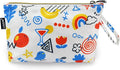 Gloppie Small Makeup Bag Cosmetic Bag for Purse Cute Makeup Pouch White