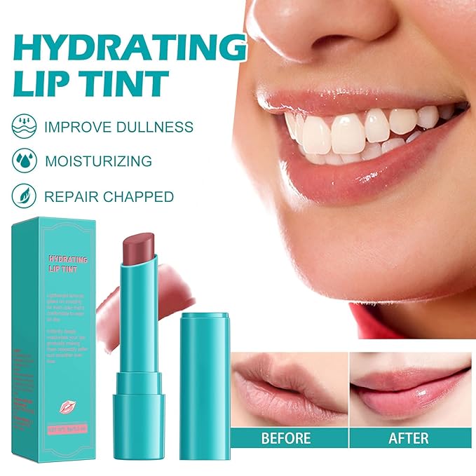 3PCS Hydrating Lip Tint Lipstick Set,Long-Lasting Matte Finish Moisturizing Tinted Balm,Natural Ingredients Strong Moisturizing Lipstick,Waterproof Lip Gloss Non-Stick Cup Lip Tint Stain(SET B)