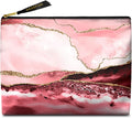 Cute Makeup Bag for Purse Waterproof Cosmetic Bags for Women Funny Smooth Zipper Travel Toiletry Pouch 10X8 Inches-Pink Marble Makeup pouch