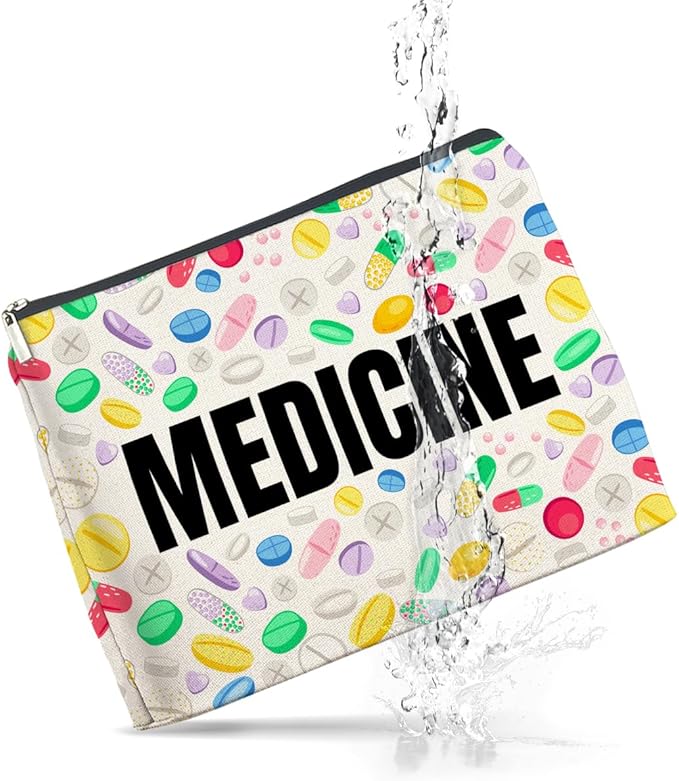 Medicine Cosmetic Bag Gifts for Women Friends Doctor Nurse Healthcare Professionals Colorful Medical Makeup Bag Zipper Pouch