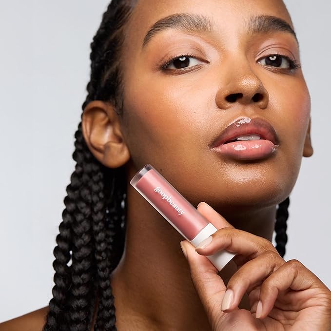 goop Beauty Hydra-Barrier Gel Gloss Set of 3 | Hydrating Lip Gloss to Moisturize & Plump Lips | Hyaluronic Acid & Vitamin E | Glaze, Blossom, and Spice | 0.13 oz each
