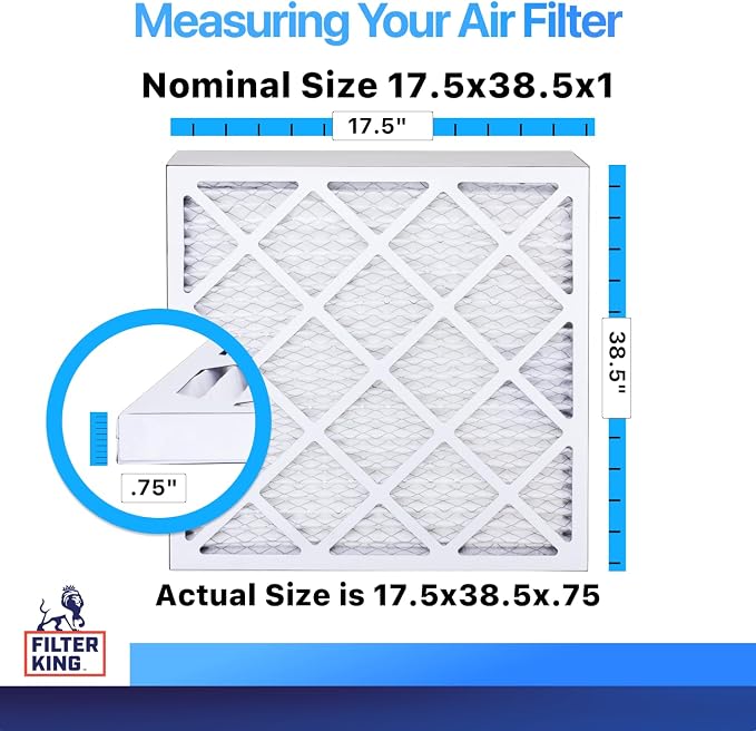 Filter King 17.5x38.5x1 Air Filter | 4-PACK | MERV 8 HVAC Pleated A/C Furnace - Image 2