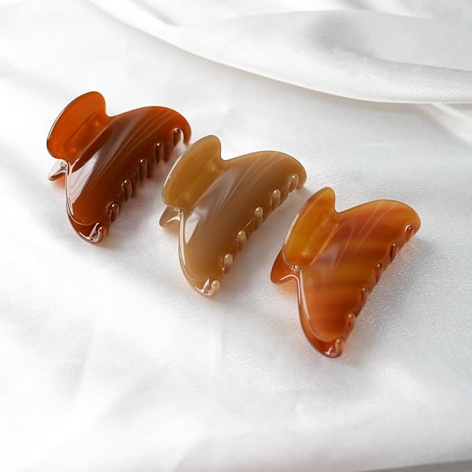 Handmade Celluloid Acetate French Design Barrettes Tortoise Shell Claws Hair Claw Luxury Fashion Accessories Hair Clip for Women (toffee)