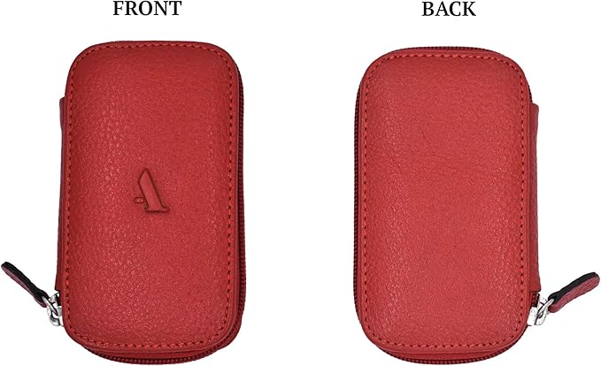 Full Grain Genuine Leather Keychain Holder Pouch with 6 Key Holders Hook