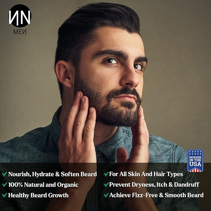 Natnique Jojoba Beard Oil for Men with Vitamin E & Tea Tree – Organic Conditioner & Growth Oil – Moisturizer for Facial Hair, Mustache & Dry Skin – Softener for Itch, Dandruff & Grooming Care – 1 oz