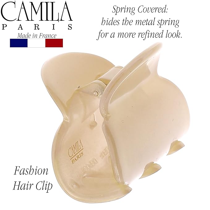 Camila Paris CP3293 French Hair Clip for Women, Small Nude Girls Hair Claw Clips Fashion Durable Hair Accessories for Women, Luxury Ladies Strong Hold No Slip Grip Clamp, Made in France