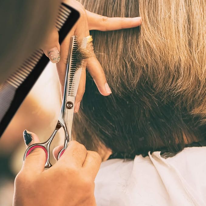 Fcysy Professional 6 Inch Haircut Scissors - Barber Shears with Comb, Salon Hair Shears for Men, Women & Pets