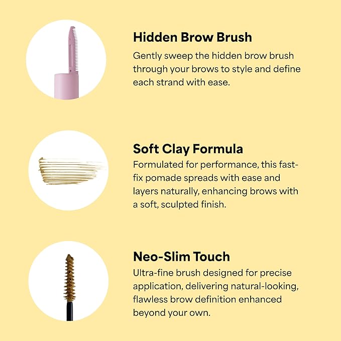 ENTROPY MAKEUP Tough Brow Finisher, 2-In-1 Brow Tint Mascara with Built-In Comb, Skinny Brush, Long-Lasting, Lightweight, Natural Hold and Soft Tint, Butter Cream