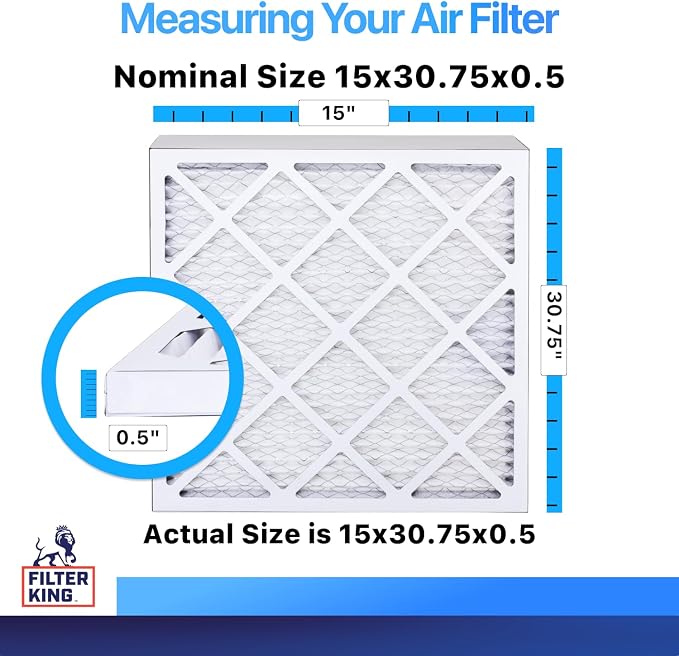 Filter King 15x30.75x0.5 Air Filter | 4-PACK | MERV 8 HVAC Pleated A/C Furnace - Image 2