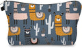 Cute Travel Makeup Bag Cosmetic Bag Small Pouch Gift for Women (Llama Cactus)